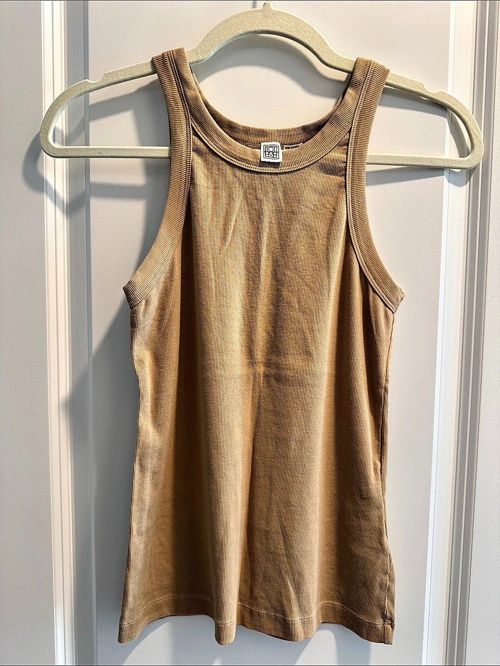 Toteme Curbed Ribbed Tank Top in Tan Like New
